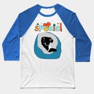 Cute Tuxedo  cat in in his Igloo  Copyright TeAnne Baseball T-Shirt